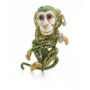David Webb Brooches*Gypsy Monkey Brooch, Green Enamel