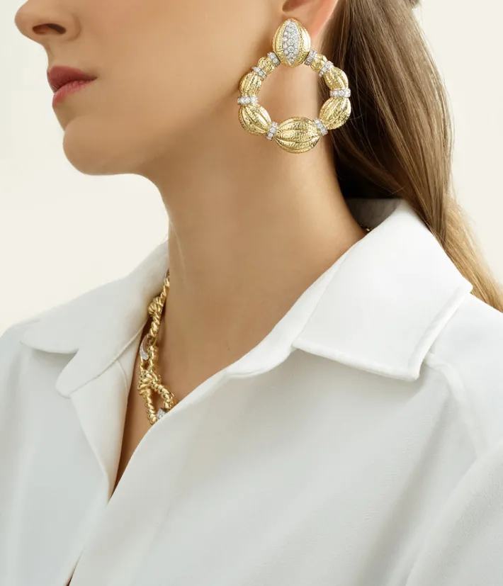 David Webb Earrings*Harvest Hoop Earrings