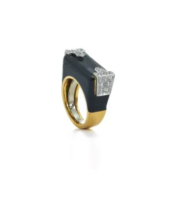 David Webb Rings*Hero Ring, Black Enamel