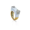 David Webb Rings*Hero Ring, White Enamel