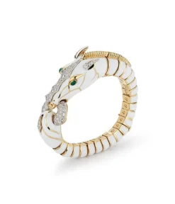 David Webb Bracelets*Horse Bracelet, White Enamel