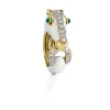 David Webb Rings*Horse Ring, White Enamel, Emerald