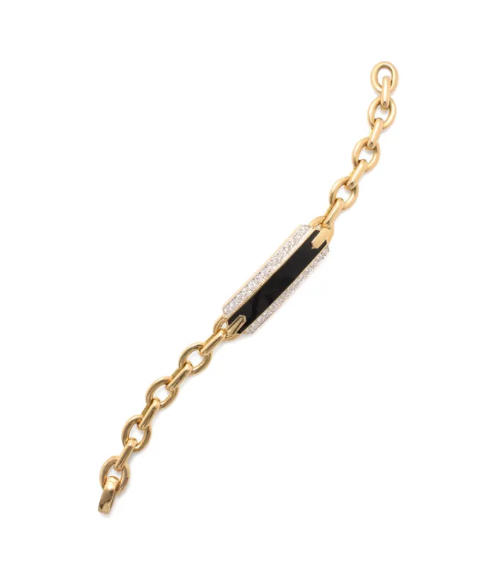 David Webb Bracelets*ID Bracelet, Black Enamel