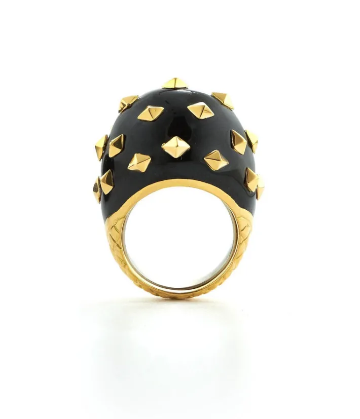 David Webb Rings*Jackie Ring, Black Enamel