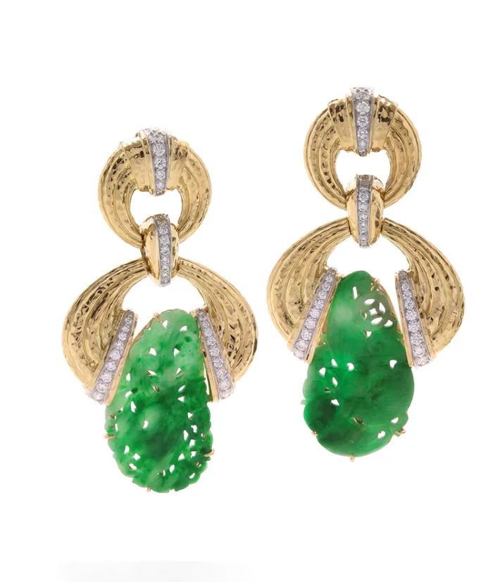 David Webb Earrings*Jade Earrings