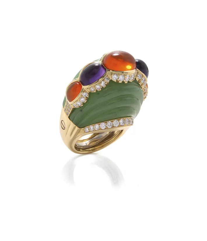 David Webb Rings*Jade Opal Ring