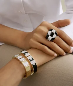 David Webb Bracelets*Lane Bracelet, Black Enamel
