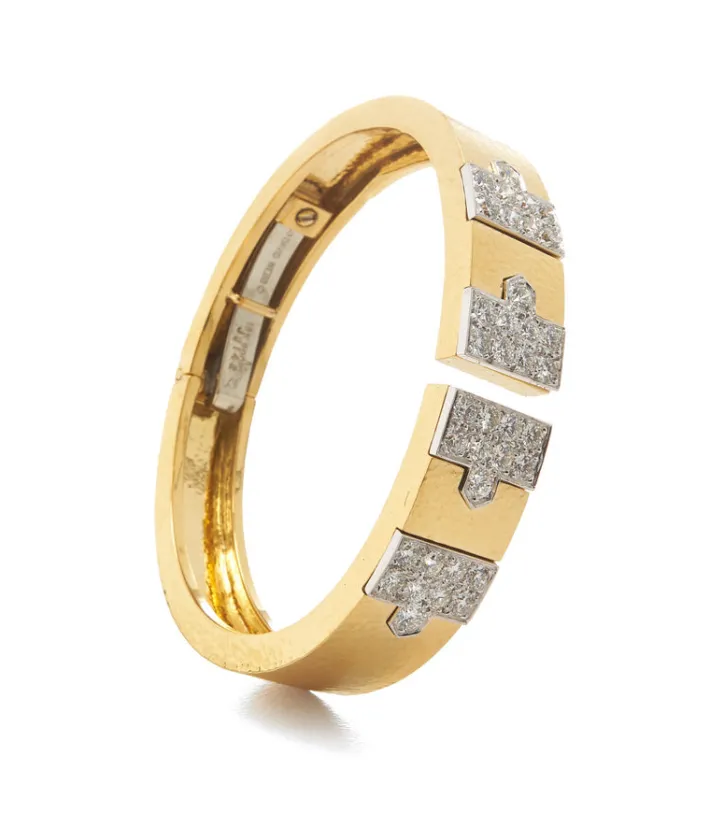 David Webb Bracelets*Lane Bracelet, Hammered 18K Gold
