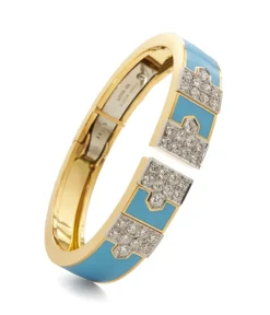 David Webb Bracelets*Lane Bracelet, Light Blue Enamel
