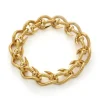 David Webb Bracelets*Large Bent Nail Link Bracelet, Hammered 18K Gold