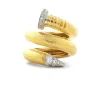 David Webb Rings*Large Diamond Nail Ring, Hammered 18K Gold