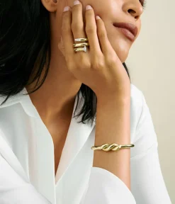 David Webb Rings*Large Diamond Nail Ring, Polished 18K Gold