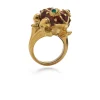 David Webb Rings*Large Frog Ring, Red Enamel