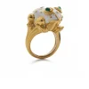 David Webb Rings*Large Frog Ring, White Enamel