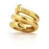 David Webb Rings*Large Nail Ring, Hammered 18K Gold