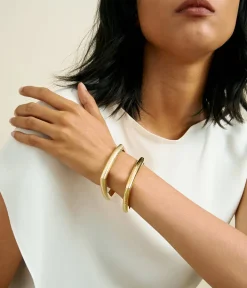 David Webb Bracelets*Large Quad Bangle, Hammered Gold