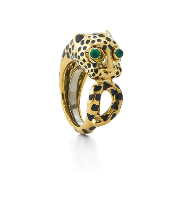 David Webb Rings*Leopard Ring, Looped Tail