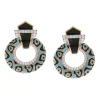 David Webb Earrings*Leopard Spot Strap Doorknocker Earrings