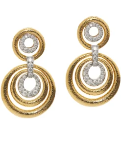 David Webb Earrings*Madison Triple Round Hoop Earrings