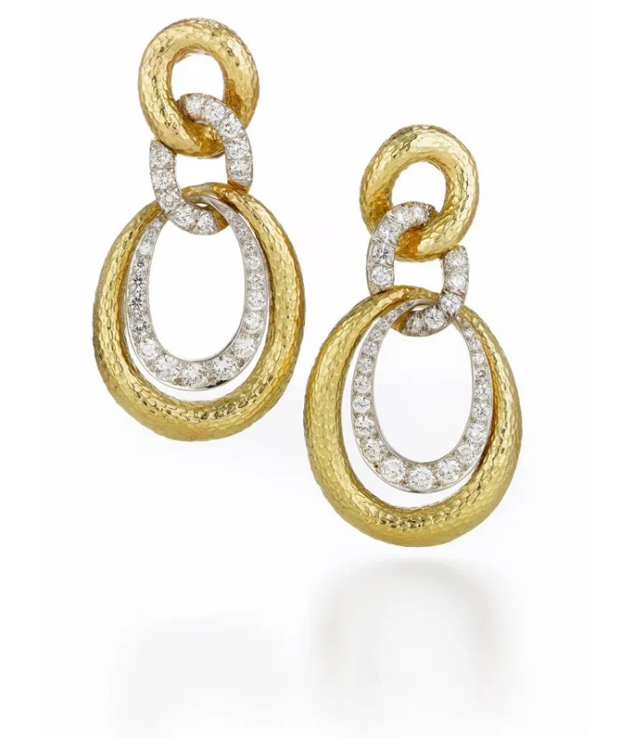 David Webb Earrings*Madison Twisted Double Oval Hoop Earrings