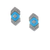 David Webb Earrings*Manhattan Stud Earrings, Light Blue Enamel