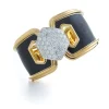 David Webb Bracelets*Marina Cuff, Black Enamel