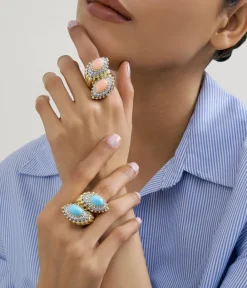 David Webb Rings*Mount Olympus Crossover Ring, Angel Skin Coral