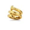 David Webb Rings*Nail Ring, Hammered 18K Gold