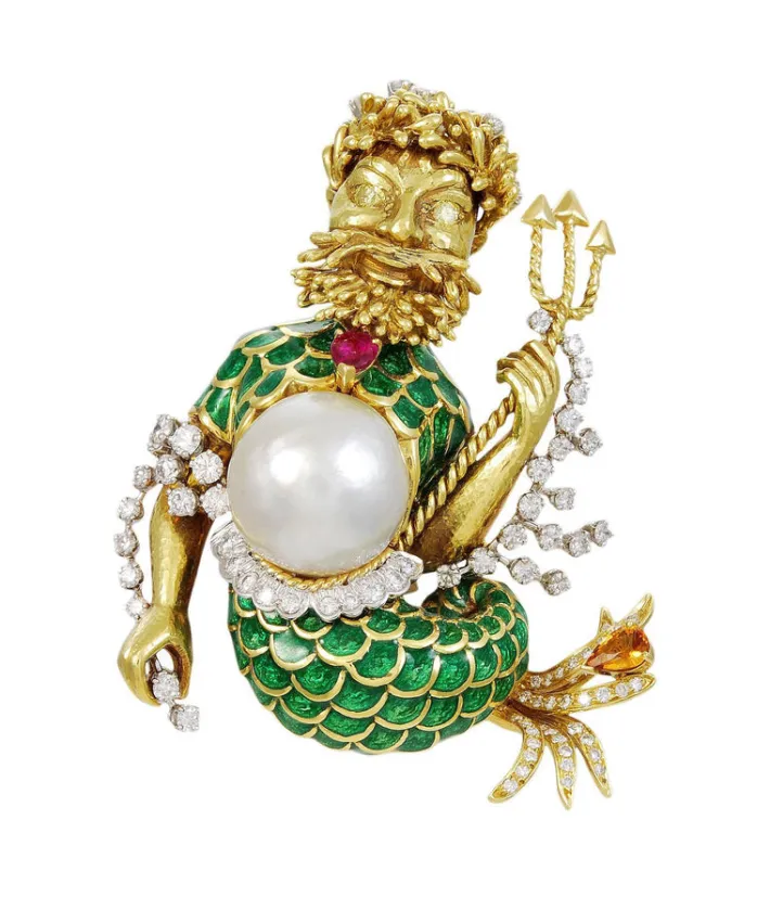 David Webb Brooches*Neptune Brooch