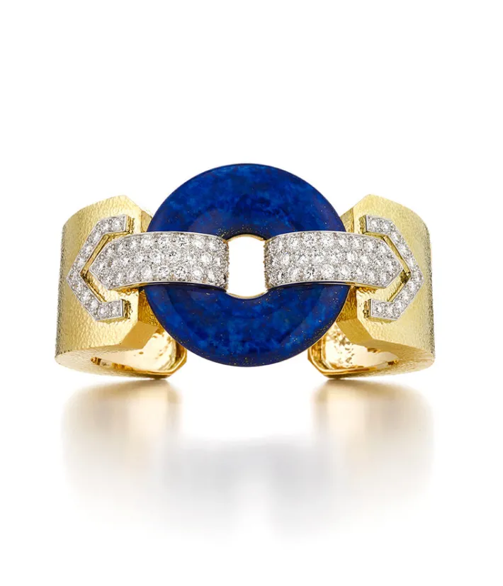 David Webb Bracelets*Olympus Cuff, Lapis Lazuli