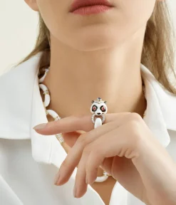 David Webb Rings*Panda Ring, Sapphire