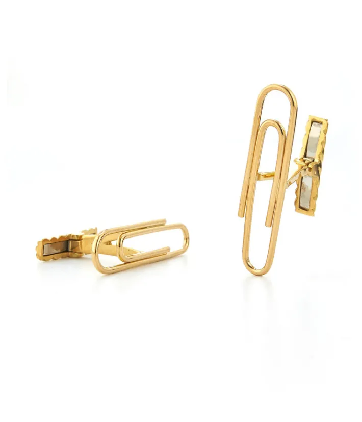 David Webb Cuff Links*Paper Clip Cuff Links