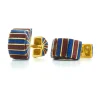 David Webb Cuff Links*Pinwheel Cuff Links, Blue and Red Enamel