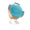 David Webb Rings*Pool Ring, Turquoise, Diamonds