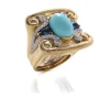 David Webb Rings*Quad Scroll Stone Ring, Sapphire