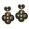 David Webb Earrings*Quatrefoil Enamel Earrings