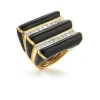 David Webb Rings*Radiator Ring, Black Enamel