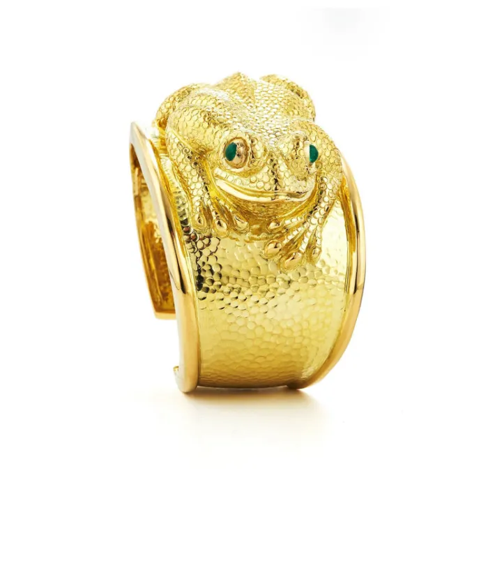 David Webb Bracelets*Repoussé Frog Cuff