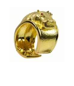 David Webb Bracelets*Repoussé Hippopotamus Cuff