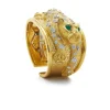 David Webb Bracelets*Repoussé Leopard Cuff, Diamonds