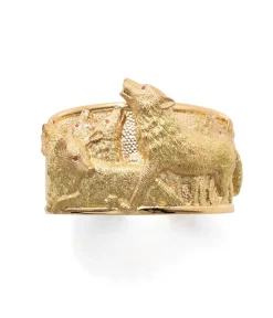 David Webb Bracelets*Repousse Wolves Cuff