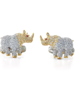 David Webb Cuff Links*Rhinoceros Cuff Links