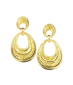 David Webb Earrings*Rippled Hoop Earrings
