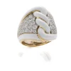David Webb Rings*Rope Ring, White Enamel