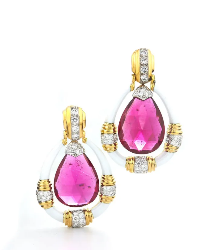 David Webb Earrings*Rubellite Earrings