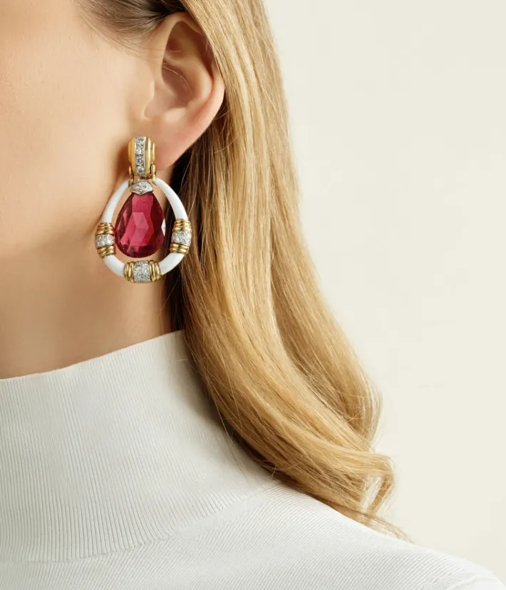 David Webb Earrings*Rubellite Earrings