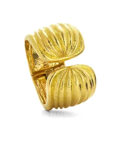 David Webb Bracelets*Scallop Cuff, Hammered 18K Gold