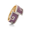 David Webb Bracelets*Scroll Cuff, Pink Enamel