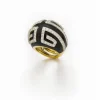 David Webb Rings*Scroll Ring, Black Enamel