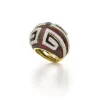 David Webb Rings*Scroll Ring, Red Enamel